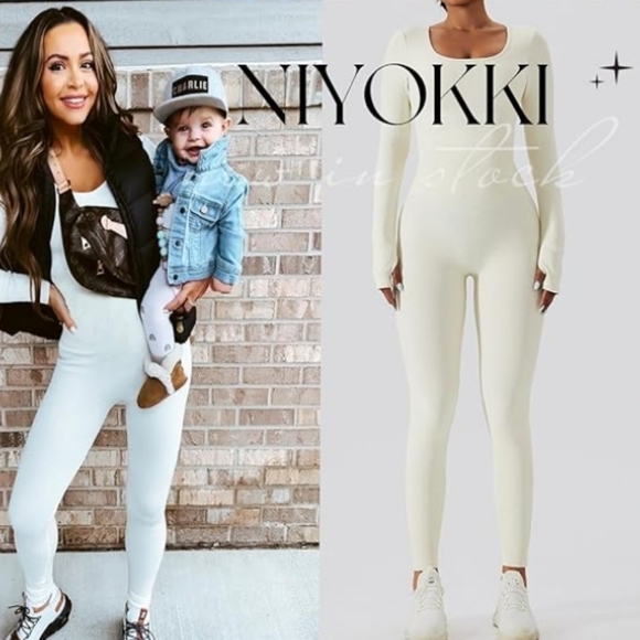 NWT Ribbed Long Sleeve Workout Bodysuit - Picture 1 of 5